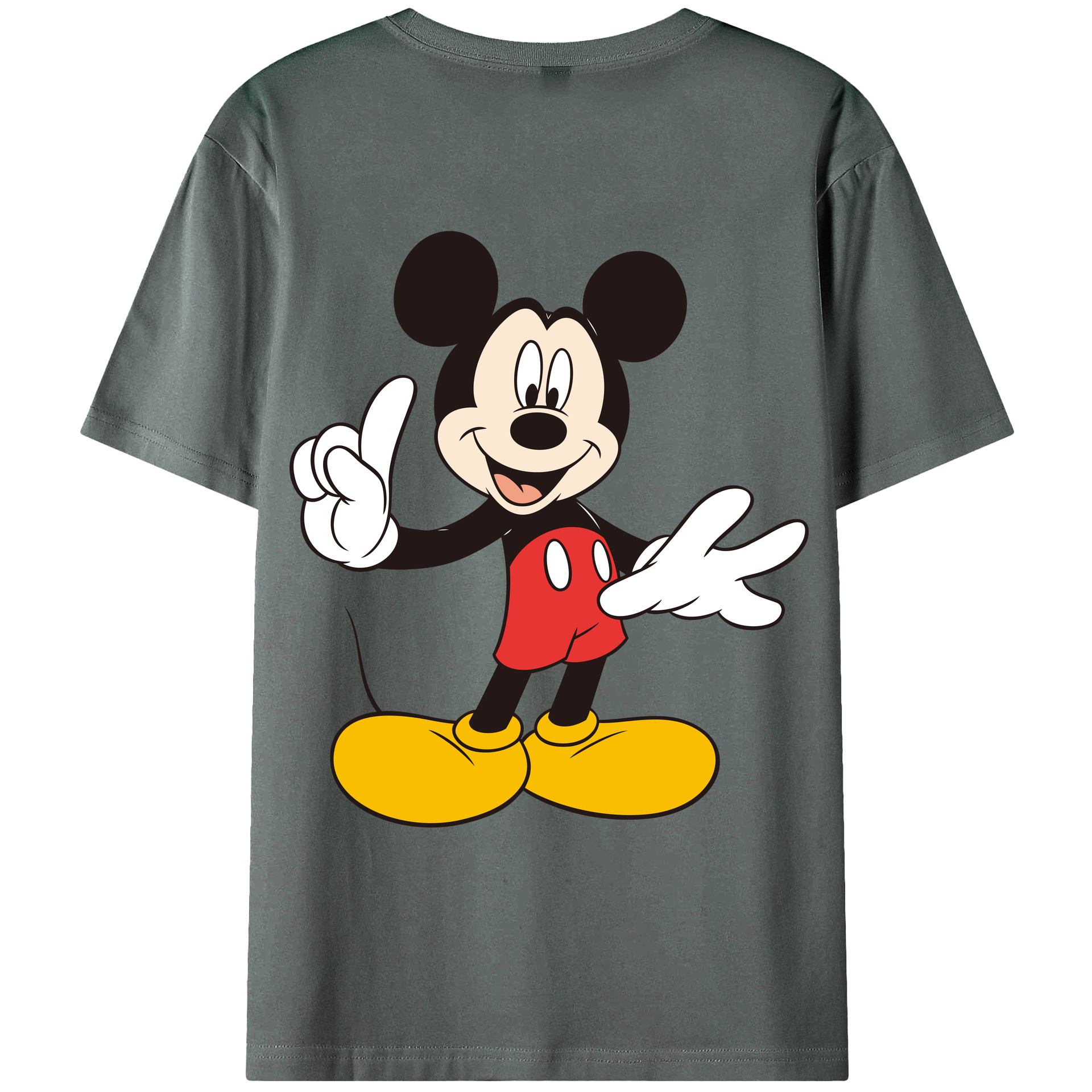 （画像用） ミッキーマウス Mickey Mouse 綿100％ メンズ半袖Tシャツ（バックプリント） 通気性